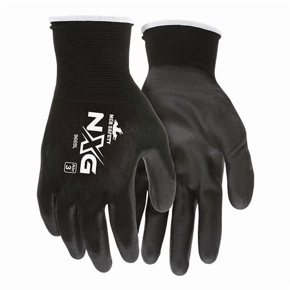 MCR Safety® NXG® PU Gloves, 2X-Large, Black, 12/Pair