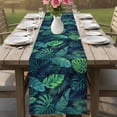 thumbnail image 4 of Tropical Plants Table Runner 70 Inches, Summer Watercolor Teal Green Palm Leaves Bed Runner Dresser Scarves Tabletop for Indoor Outdoor Parties/Ceremony/Banquet, 13" x 70", 4 of 9