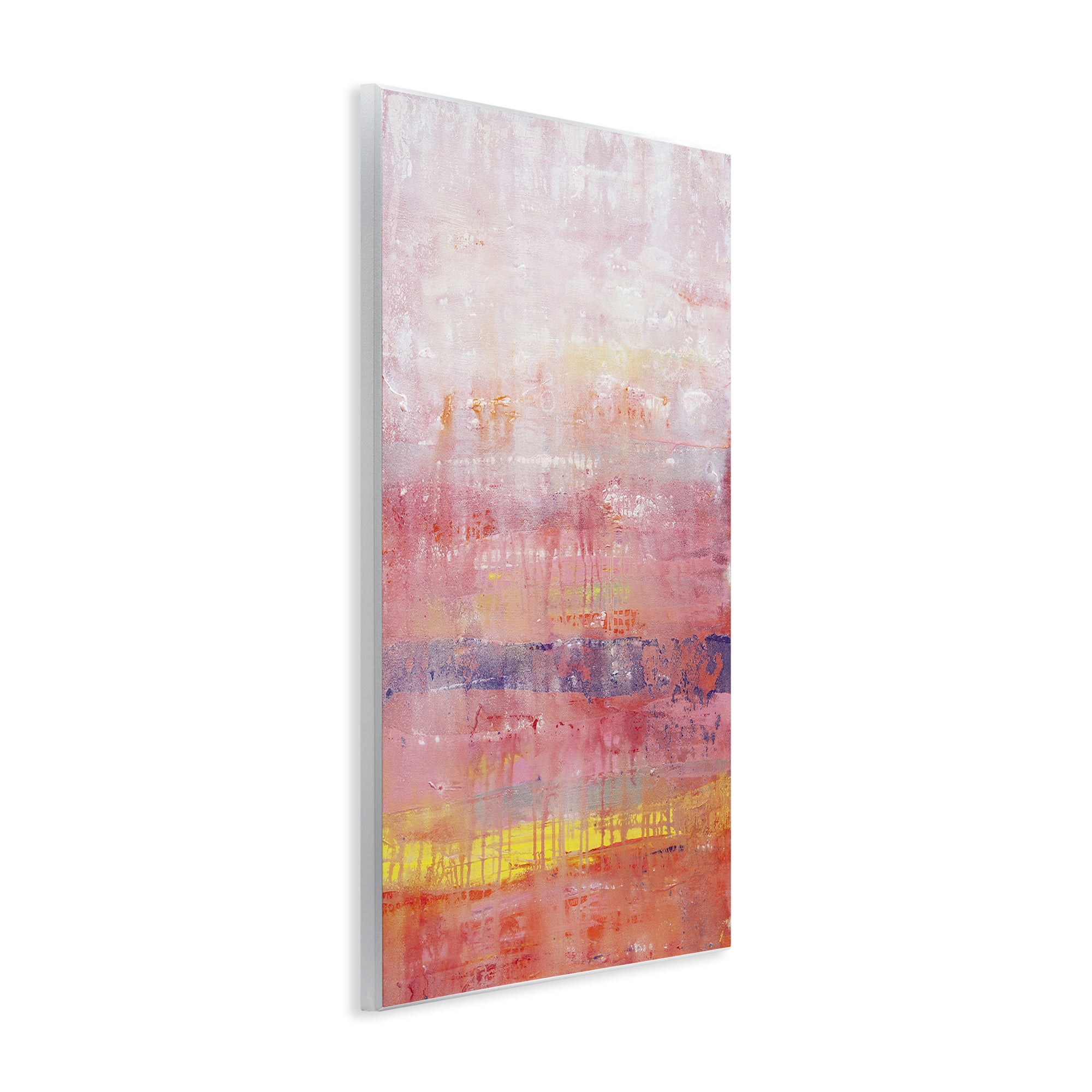 Stupell Industries Modern Paint Drip on Pink Abstract Painting Unframed Art Print Wall Art, 13 x 19
