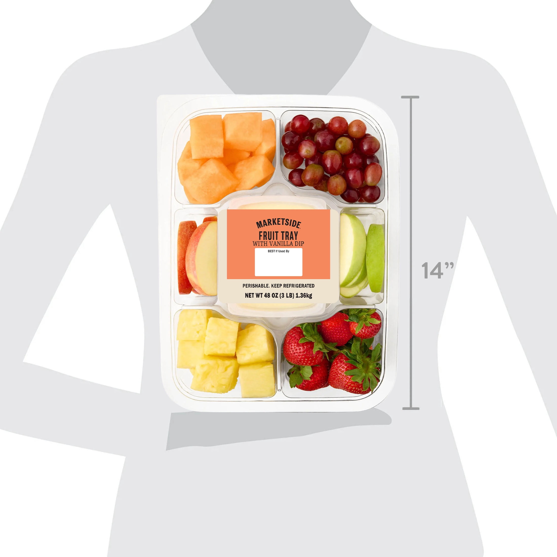 Marketside Fresh Cut Fruit Tray with Vanilla Dip, 48 oz