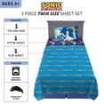 thumbnail image 3 of Juego de sábanas Franco Sonic The Hedgehog de microfibra, tamaño doble, 3 of 5