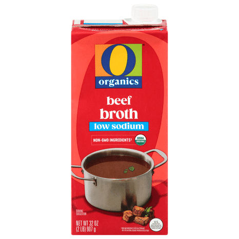 O O Low Sodium Organic Beef Broth, 32-Ounce