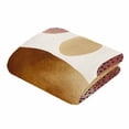 thumbnail image 5 of Abstract Graffiti Circle Flannel Blanket for Bed,Travel and Camping, Vintage Brown Blue Simple Shape Super Soft Cozy Blanket for All Seasons 32"x48", 5 of 7
