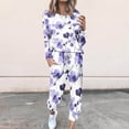 thumbnail image 2 of PuLe Long Sleeve Tops for Women Womens 2 Piece Tracksuit Fall Outfits 2024 Crew Neck Long Sleeve Sweatshirts & Sweatpants Lounge Sets Sweatsuits, 2 of 5