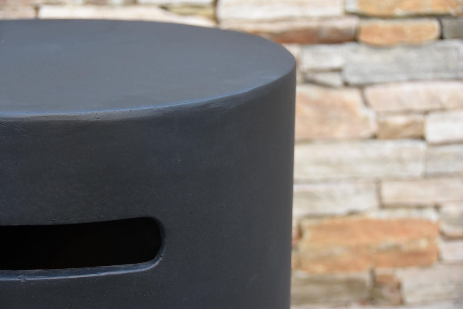 Modeno Glass-Fiber Reinforced Concrete Propane Tank Cover – Multi-Functional Outdoor Side Table, Plant Stand, or Stool- Black