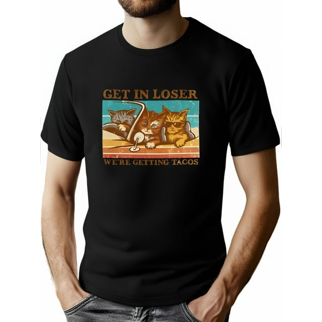 T-shirt à Manches Courtes et Col Rond pour Hommes avec Imprimé de Chats Mignons, T-Shirts Graphiques Décontractés pour l'Été