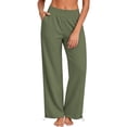 thumbnail image 3 of Zulora Women's High Waist Wide Leg Pants Drawstring Hem Casual Jogger Trousers with Pockets Loose Fit for Daily Workout, 3 of 9