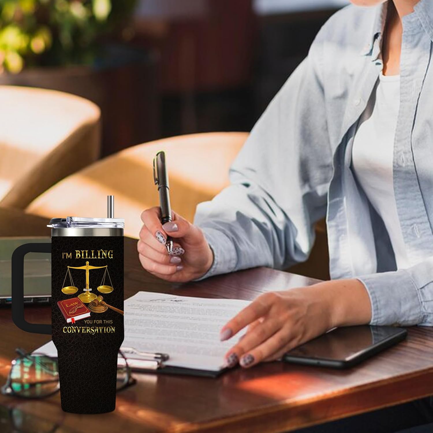 Lawyer Gifts for Men Women Insulated Stainless Steel 30oz Attorney Cup Tumbler with Lids and Straws Lawyers Student Coffee Mugs Gifts for Attorney Graduation Retirement Birthday Present