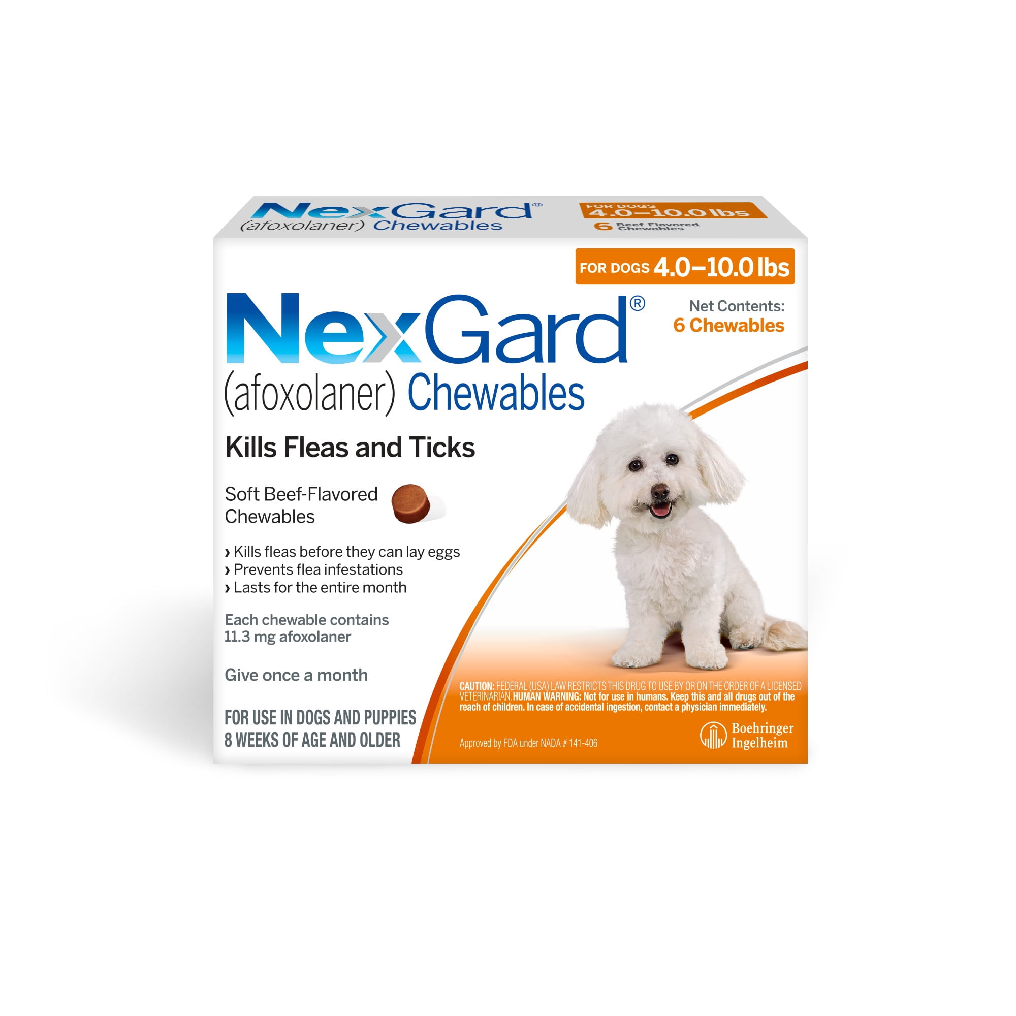 NexGard Chew for Dogs 4-10 lbs.