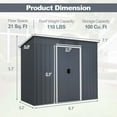 thumbnail image 4 of Costway 3.6' x 7.1' Outside Garden Storage Shed Tool House with Ground Foundation Frame, 4 of 10