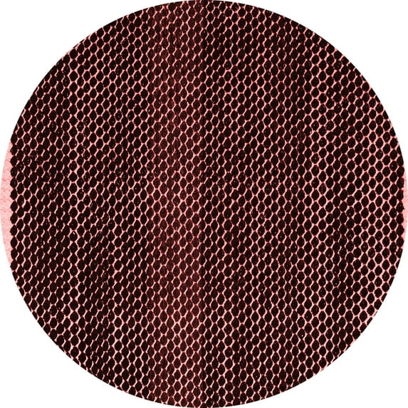Ahgly Company Indoor Round Abstract Red Modern Area Rugs, 7' Round