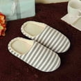 thumbnail image 6 of FAMTKT Women's Cotton Slippers, Women Men Warm Striped Slipper Indoors&nbsp;Anti-Slip Winter House Shoes, Warm Soft-Soled Slippers, 6 of 8
