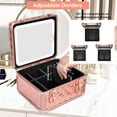 thumbnail image 2 of Makeup Box with Led Mirror,Travel Train Hard Case with Rechargeable Mirror Adjustable Dividers,Cosmetic Organizer Storage Bag for Makeup Artist,Appropriate Gift for Women Girls,Sparkling Rose Gold, 2 of 14