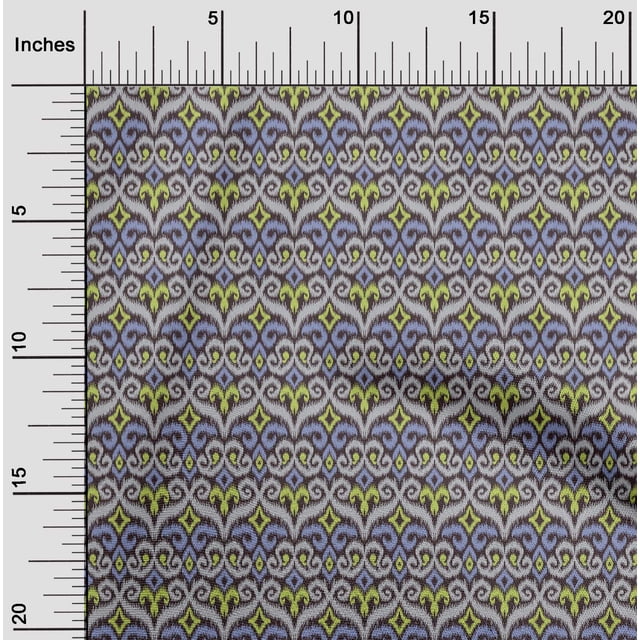 oneOone Georgette Viscose Fabric Swirl & Paisley Ikat Print Sewing Fabric BTY 42 Inch Wide