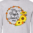 thumbnail image 4 of Inktastic My Pops Loves Me with Sunflower Wreath Long Sleeve Youth T-Shirt, 4 of 5
