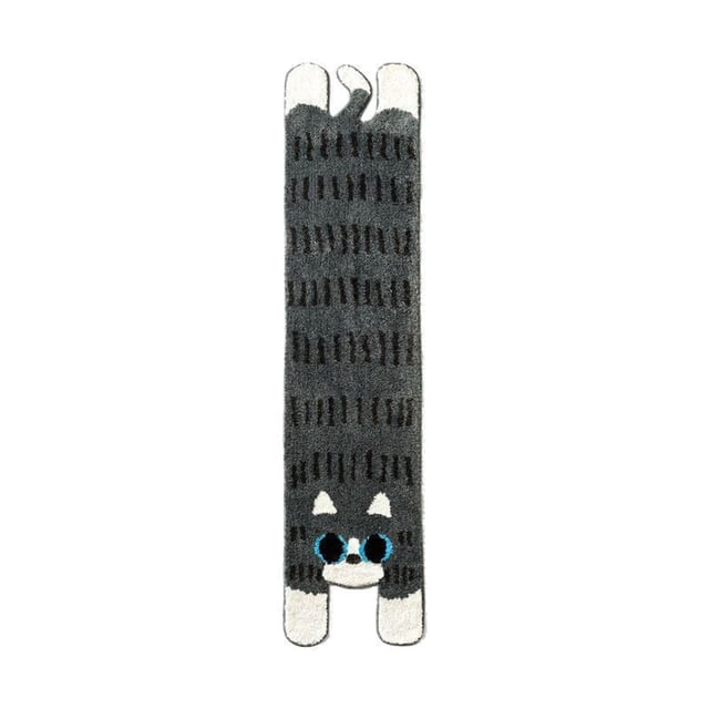 Giyblacko Carpet Door Mats Long Cat Rug Non Slip Bath Cat Mat For Bathroom Rug Absorbent Soft Mat For Bathroom Living Room And Bedside Thick Shaggy Shower Rug Rectangular Cat Pattern Rug