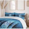thumbnail image 6 of Ambesonne Digital Duvet Cover Sets, Mosaic Pattern Squares, 2-King, Indigo Sky Blue, 6 of 7