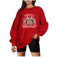 thumbnail image 2 of Leapfrogs Chandail pour Femmes, Mode pour Femmes Manches Longues Col Rond Imprimé de Noël Hauts Amples, Blouses Chandails, 2 of 5