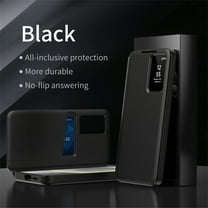 TECH CIRCLE for Galaxy S25 Plus Flip Wallet Phone Case 6.7" 2025 Model, Lightweight Slim Case with Credit Card Holder, Smart Small Screen View, Finger Easy Tap Control, PU Leather Cover, Black