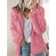 thumbnail image 4 of Chaqueta Ligera y Cálida para Mujer, Grandes, con Capucha y Cremallera, Abrigo de Invierno de Forro , Cárdigan Suave y Afelpado con Bolsillos. Rosa M, 4 of 6