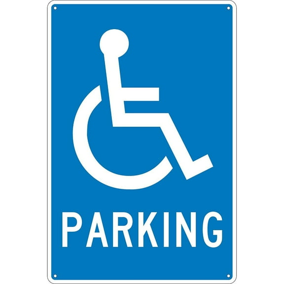National Marker "Handicapped Parking" Parking Sign 18" x 12" Aluminum (TM94G)