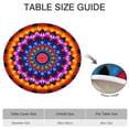 thumbnail image 6 of Colorful Tie Dye Peacock Mandala Pattern Round Fitted Tablecloth with Elastic Edge,Dining Table Cover Waterproof,Outdoor Round Tablecloth for Camping,Dining,Indoor and Outdoor, 6 of 7
