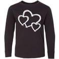 thumbnail image 3 of Inktastic Three White Hearts Long Sleeve Youth T-Shirt, 3 of 5
