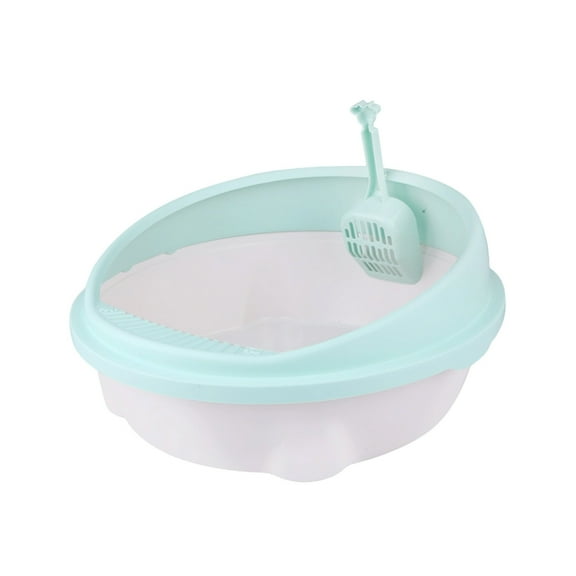 Elainilye Open-Style Pet Litter Box Detachable and Semi-Enclosed for Cats with Included Scoop Anti-Splash Design