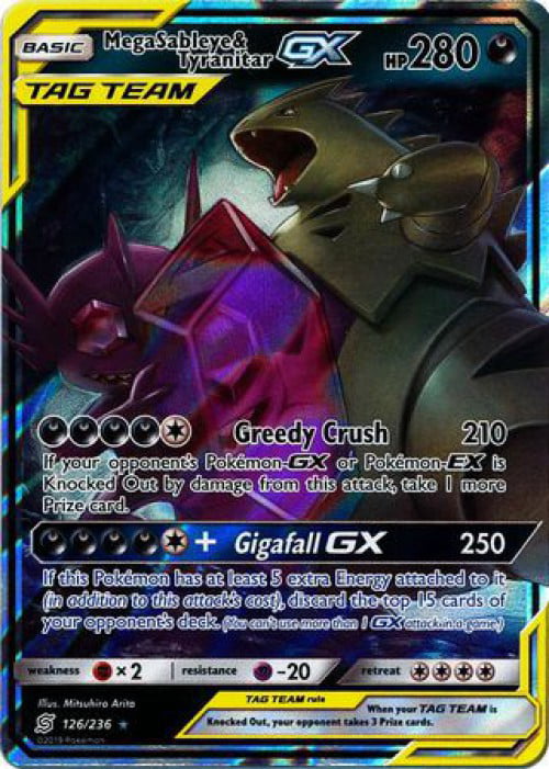 Mega Sableye & Tyranitar GX Pokemon Unified Minds Card # 225 SM11-225 