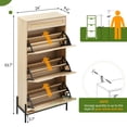 thumbnail image 2 of TROPOW Armoire à Chaussures, avec 3 Portes Rabattables et 1 Tiroir, Armoire d'Entrée avec Étagère Réglable, Armoire Autoportante pour Entrée, Couloir, Couleur Bois, 2 of 6