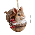 thumbnail image 3 of Christmas rabbit Hanging Ornament, Resin Pendant with Gold Chain for Christmas Tree, Forest Animal Styles, Winter Holiday Home Decor Gift Supply, Perfect for Mantel Shelf Indoor Display, 3 of 7