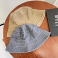 thumbnail image 3 of Eoperou Bucket Hat Solid Color Washed Vintage Anti-UV Sunscreen Decorative Denim Unisex Women Men Cap Headwear, 3 of 7