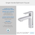 thumbnail image 3 of South Shore 1H Lavatory Faucet Single Hole Mount w/ 50/50 Touch Down Drain 1.2gpm Chrome, 3 of 7