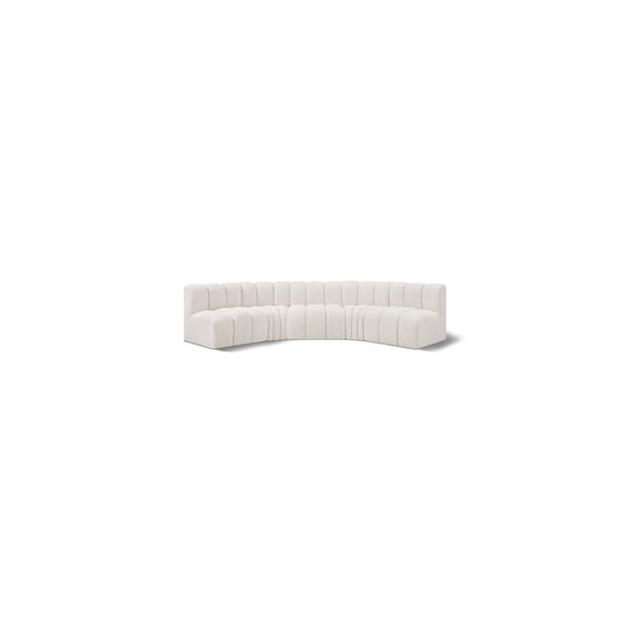 Meridian Furniture Arc Cream Boucle Fabric Modular Sectional