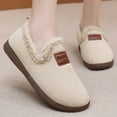thumbnail image 2 of Women's Plush Casual Shoes Winter Warm Slip On Ankle Booties Soft Sole Comfortable Non Slip House Slippers Beige Size 6, 2 of 7