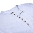thumbnail image 6 of Men Summer Tops Mens Autumn And Winter Fashion Shirts Long Sleeve Button T Shirt Men Long Sleeve Thermal Shirt Striped Tee plus Size Cute Slipper Athletic Tops Short Athletic Fit Thin White XL, 6 of 7