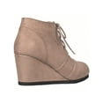 thumbnail image 3 of Women's Ankle Boots Wedge Heel Booties Casual Fashion Lace Up Low Wedge Heel Booties Shoes Low Wedges Platform Ankle Boots, 3 of 5
