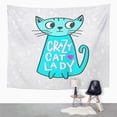 thumbnail image 1 of UFAEZU Classic Crazy Cat Lady Lettering Inspiration Cute Simple Wall Art Hanging Tapestry Home Decor for Living Room Bedroom Dorm 60x80 inch, 1 of 1