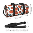 thumbnail image 4 of Xecao Hand Drawn Tomatoes print Round Travel Duffel Bag is a foldable gym bag with an inner pocket, perfect for travel sports, 4 of 8