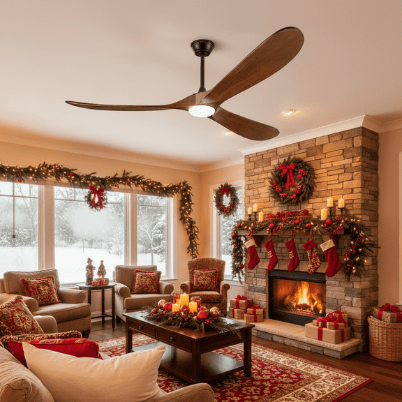 54 Inch Modern Coastal Farmhouse LED Light Indoor Outdoor Patio Ceiling Fan with Remote, Standard Light Kit