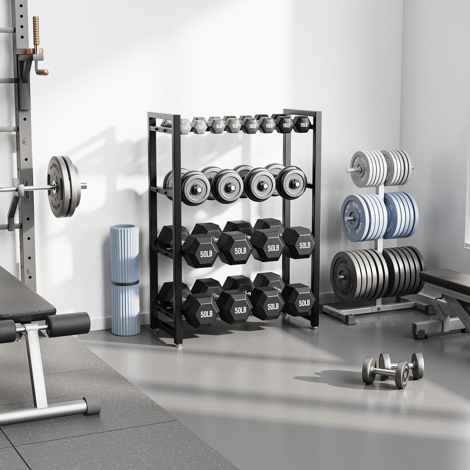 3 Tier Dumbbell Rack, Weight Rack for  Gym