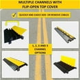 thumbnail image 4 of ATLAS Heavy Duty Cable Protector Ramp - 2 Channels - Rubber - Black Base / Yellow Lid - CP9987, 4 of 7