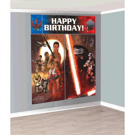Star Wars The Force Awakens Scene Setter Wall Decorations Kit - Kids Birthday and Party Supplies DecorationEasy to use By Amscam
