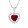 thumbnail image 2 of Ruby & Cubic Zirconia Heart Earring & Necklace 2-Piece Jewelry Set, 2 of 3