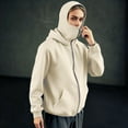 thumbnail image 5 of Hueook Hoodies for Women's Balaclava Hoodie Zip Up Jacket Double Hooded Sweatshirt Hoodie with Mask Wind Coat Beige L, 5 of 8