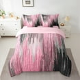 thumbnail image 3 of Manfei Geometric Artistic Graffiti 7-Piece Bedding Comforter Set,Oil Painting King Bedding Sets,Pink Black Bed Sheets For Girls Boys,Microfiber Bedroom Decor Reversible, 3 of 9