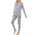 thumbnail image 4 of Jaclyn Women and Women's Plus Holiday Printed Long Sleeve Pajama Set, 4 of 5