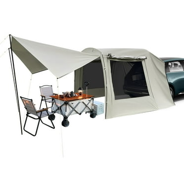 Portable Car Awning Outdoor Tent Car Tail-extension Tent Car Camping Tent Attachment w/Storage Bags