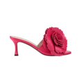 thumbnail image 4 of XYD Women Charming Layered Petals Slip on Mules Open Round Toe Floral Mid Heels Casual Dress Summer Slide Sandals Size 11.5 Fuchsia, 4 of 4