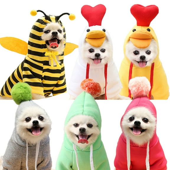 Dog Hoodies Sweatshirts Pet Chicken Clothes Outfit Warm Winter Sweater Coat Puppy Halloween Costume for Chihuahua Small Medium Dogs